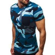 Load image into Gallery viewer, Muticolor Camo Men's T Shirts Slim Fit Cotton Short Sleeve Muscle Tee Army Tactical Combat TShirt Military Camouflage Camp Tops