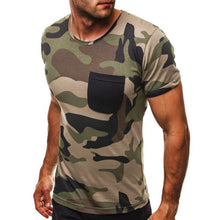 Load image into Gallery viewer, Muticolor Camo Men's T Shirts Slim Fit Cotton Short Sleeve Muscle Tee Army Tactical Combat TShirt Military Camouflage Camp Tops