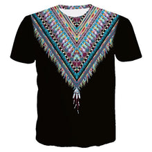 Load image into Gallery viewer, Streetwear Summer Plus Size 3XL Short Sleeve Men T Shirts 3D O Neck Floral Print Elegant Outwear Loose Casual Tshirt Black